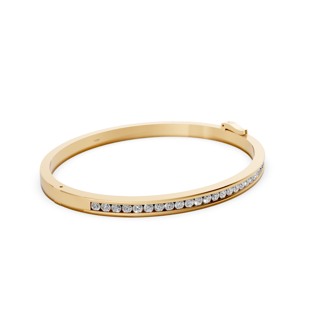 Bangle met Diamanten Channelzetting Slim - 18k Geelgoud - 1,43 ct