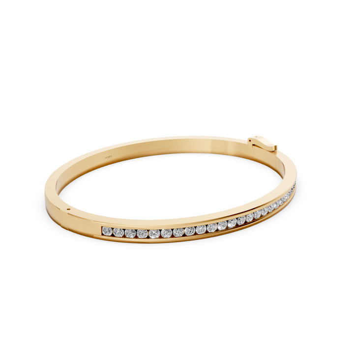 Bangle met Diamanten Channelzetting Slim - 18k Geelgoud - 1,43 ct