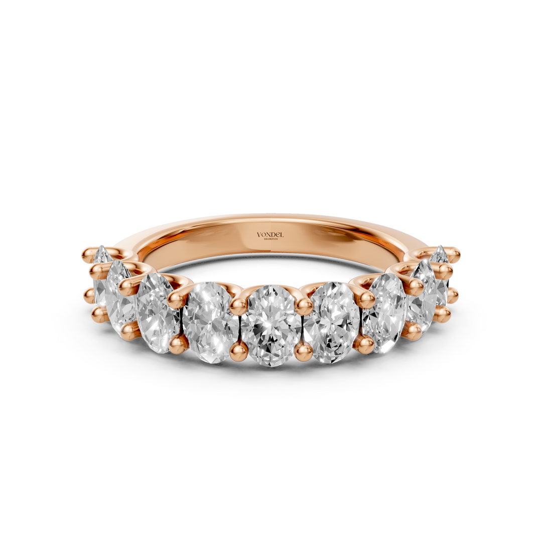 Oval half eternity Ring, U zetting - 2,30 ct