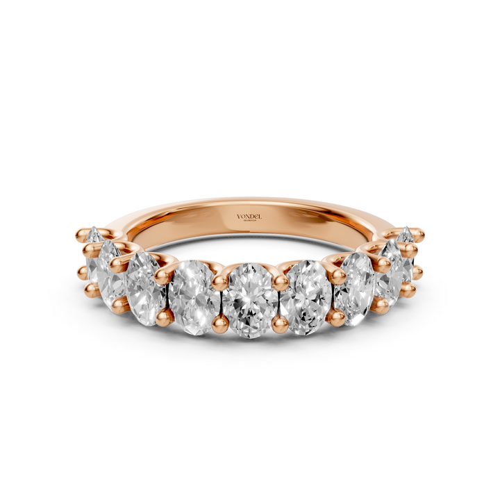 Oval half eternity Ring, U zetting - 2,30 ct