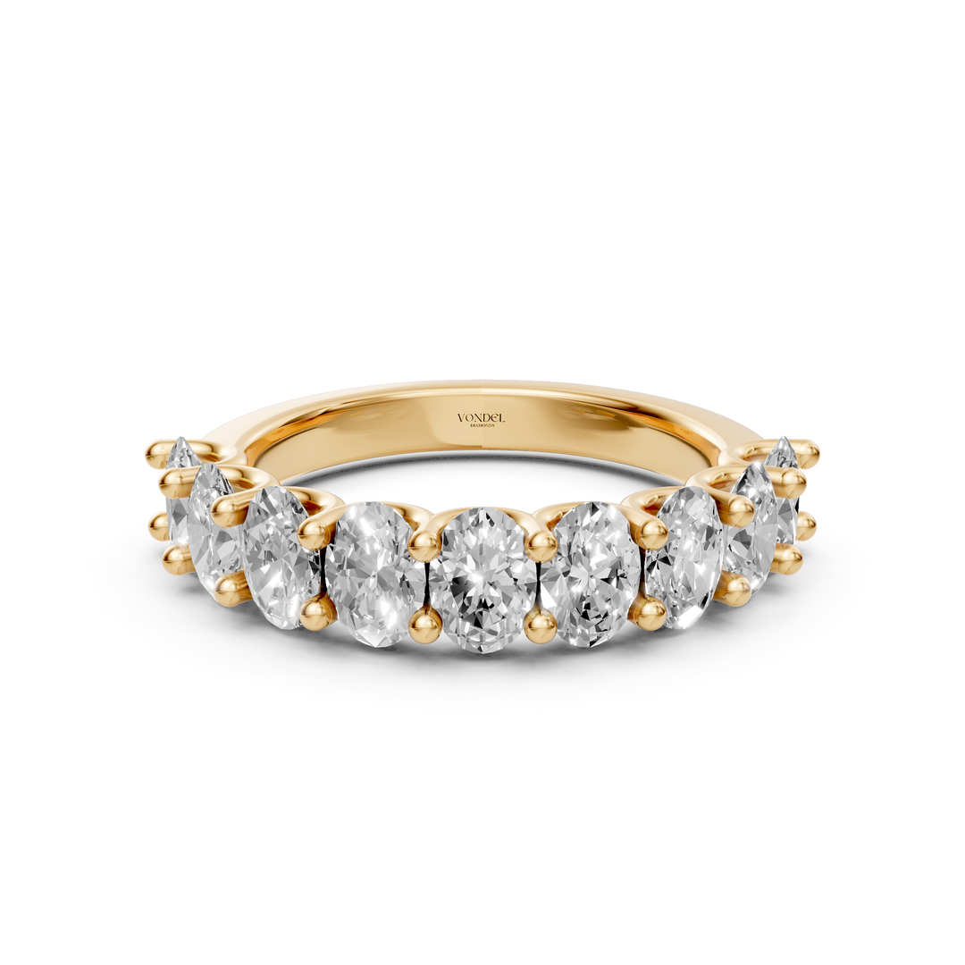 Oval half eternity Ring, U zetting - 2,30 ct