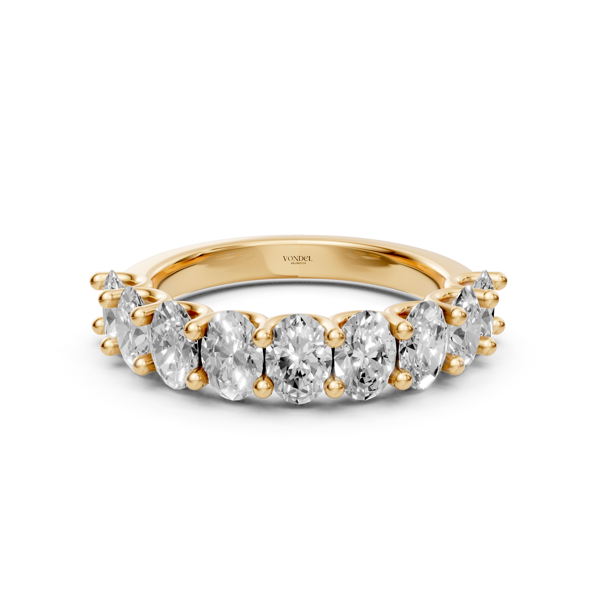 Ashley - Oval Half Eternity Lab Grown Diamond Ring, U-Setting - 18K Gold - 2,30 ct