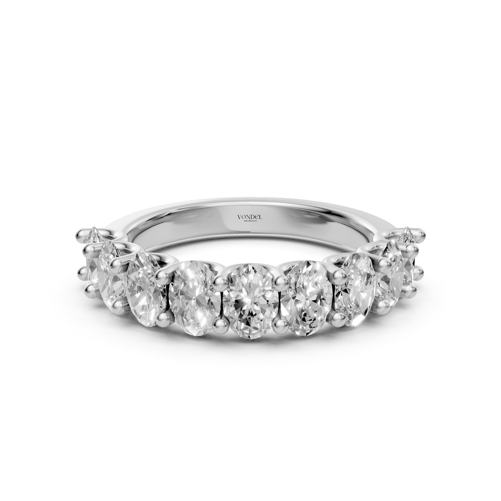 Ashley - Oval Half Eternity Lab Grown Diamond Ring, U-Setting - 18K Gold - 2,30 ct