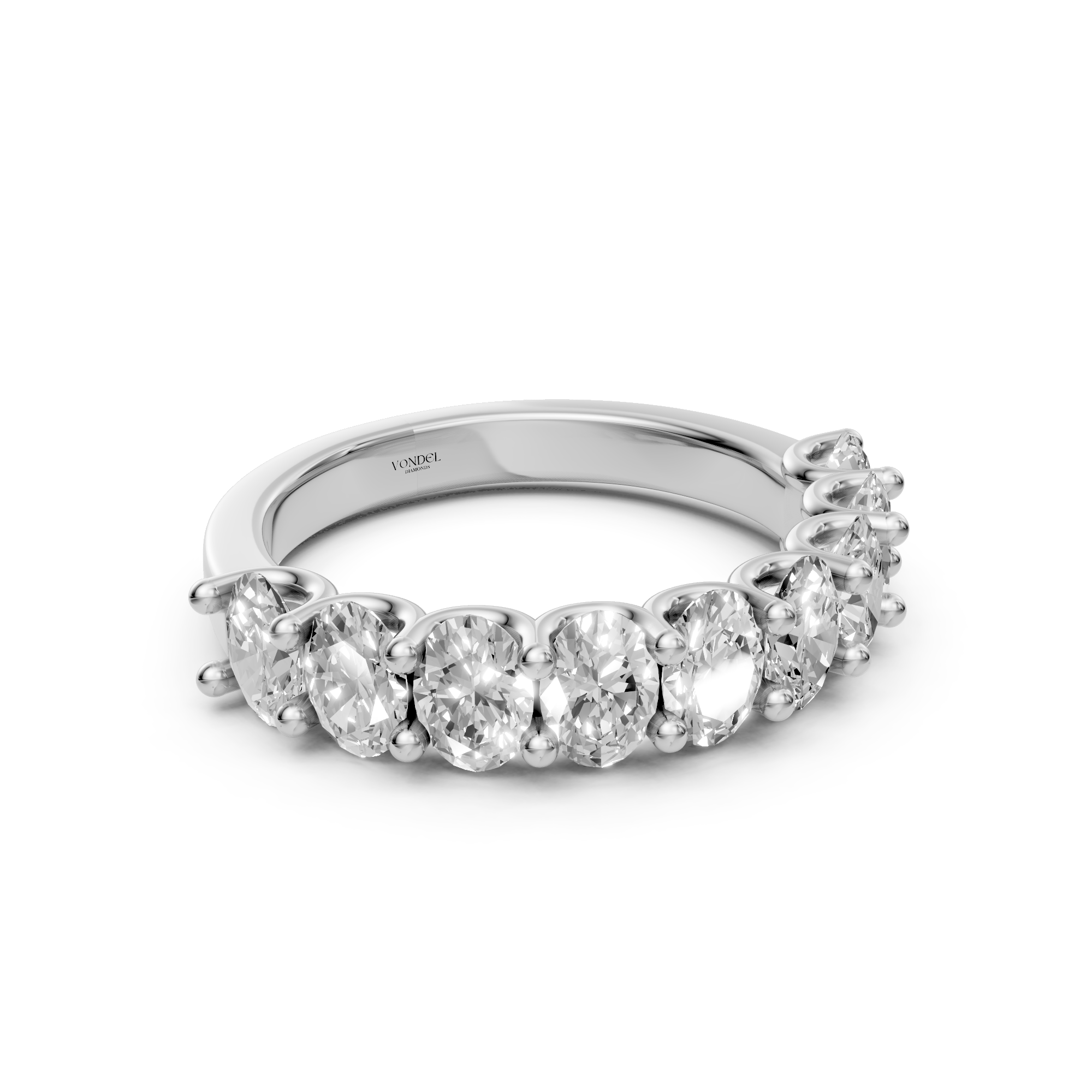 Ashley - Oval Half Eternity Lab Grown Diamond Ring, U-Setting - 18K Gold - 2,30 ct