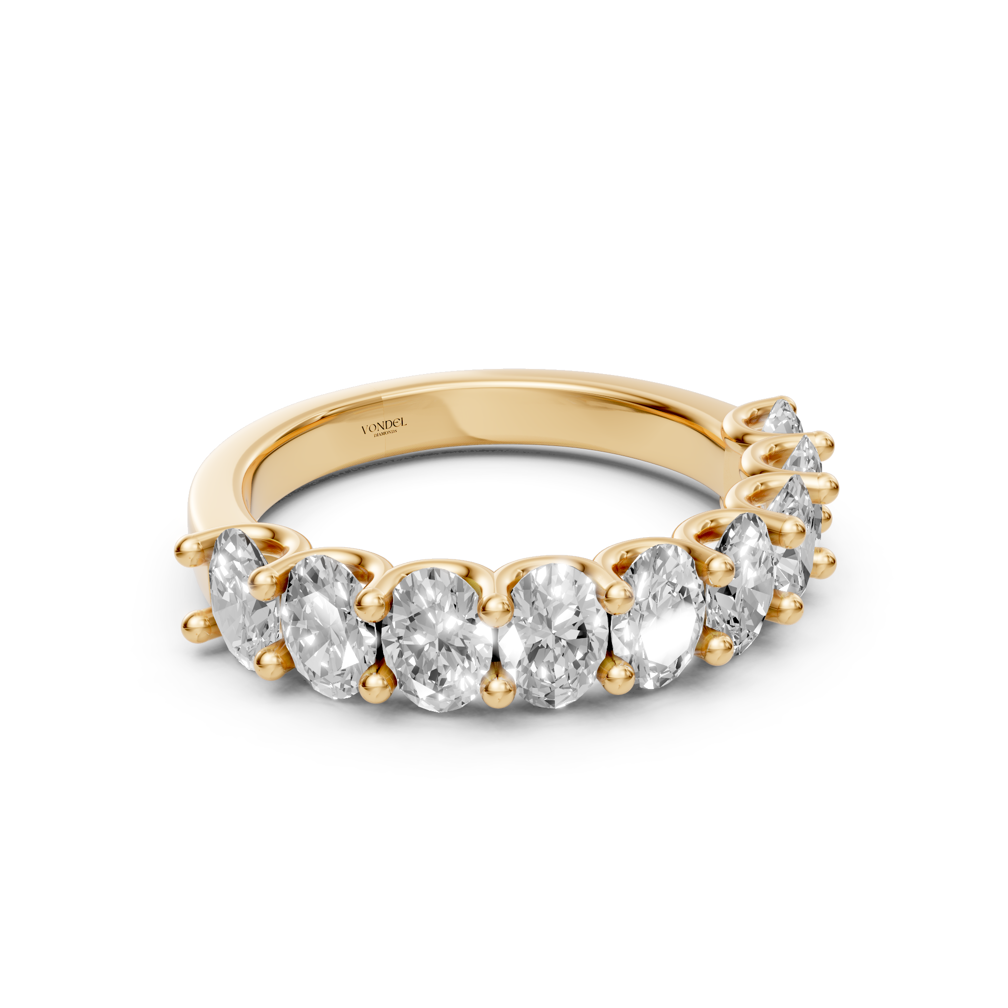 Ashley - Oval Half Eternity Lab Grown Diamond Ring, U-Setting - 18K Gold - 2,30 ct