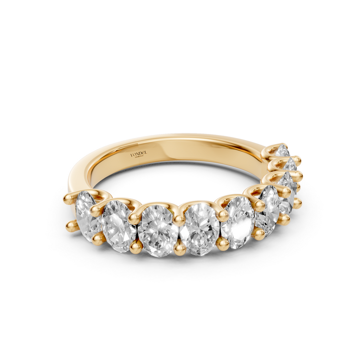 Oval half eternity Ring, U zetting - 2,30 ct