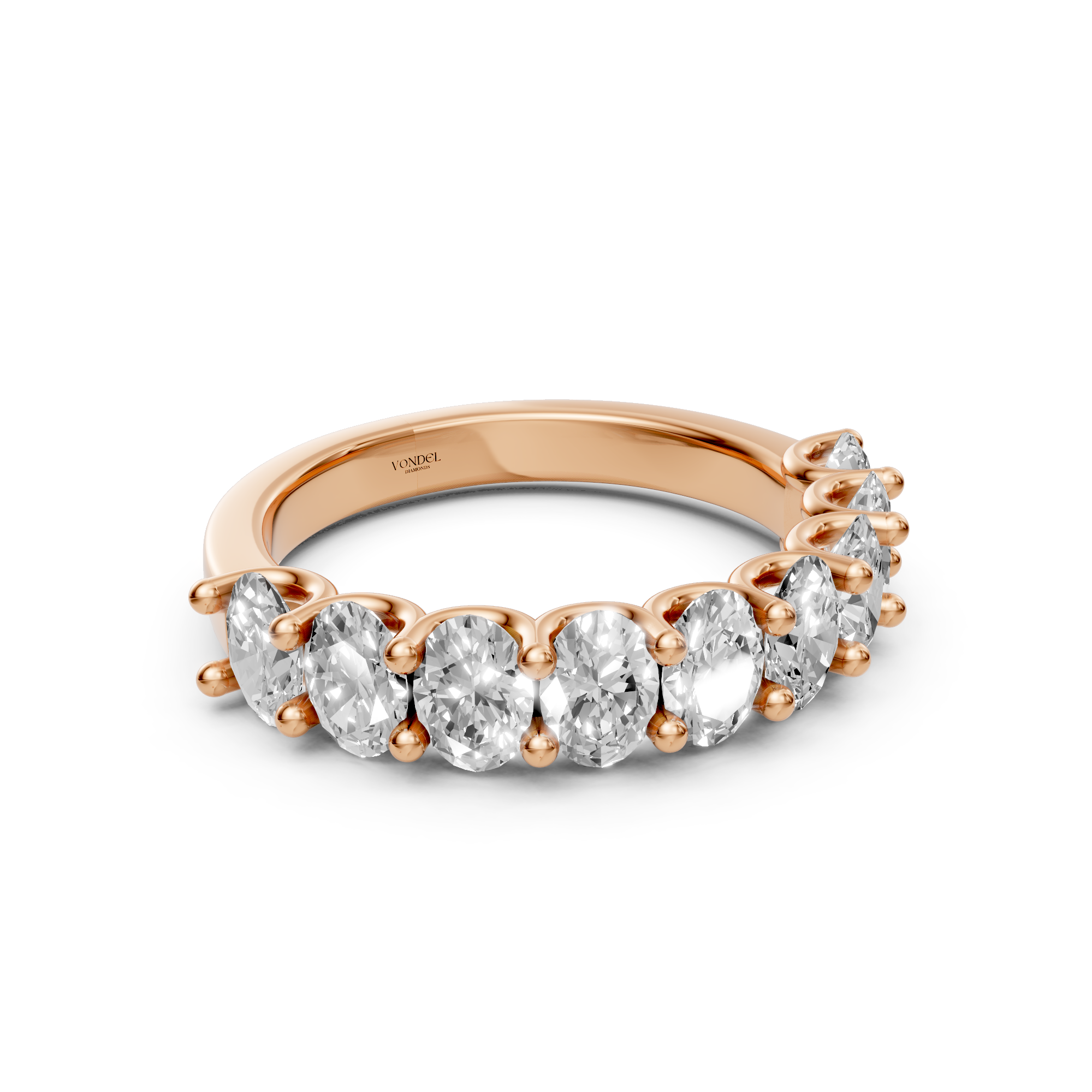 Ashley - Oval Half Eternity Lab Grown Diamond Ring, U-Setting - 18K Gold - 2,30 ct