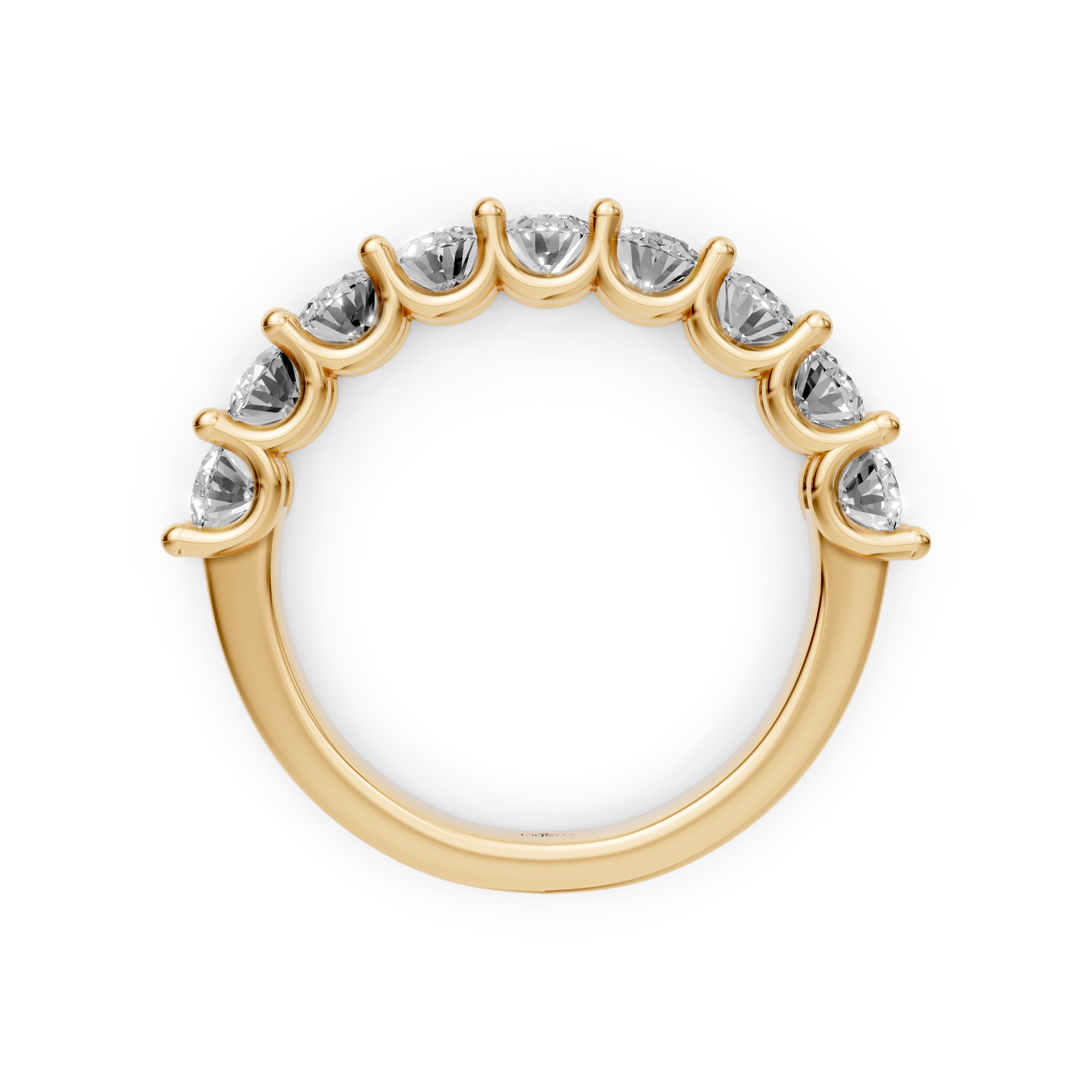 Ashley - Oval Half Eternity Lab Grown Diamond Ring, U-Setting - 18K Gold - 2,30 ct