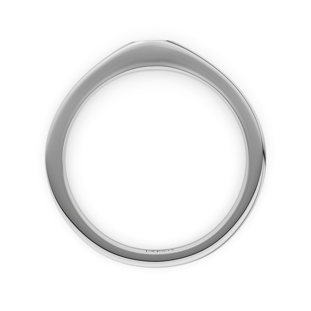Pink Mini Zegelring met Initiaal Gravering en Diamantjes - 0,02 ct