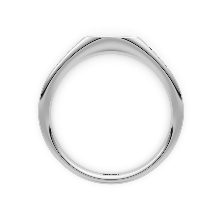 Zegelring met gravering naar keuze, 6 diamantjes - 0,08 ct