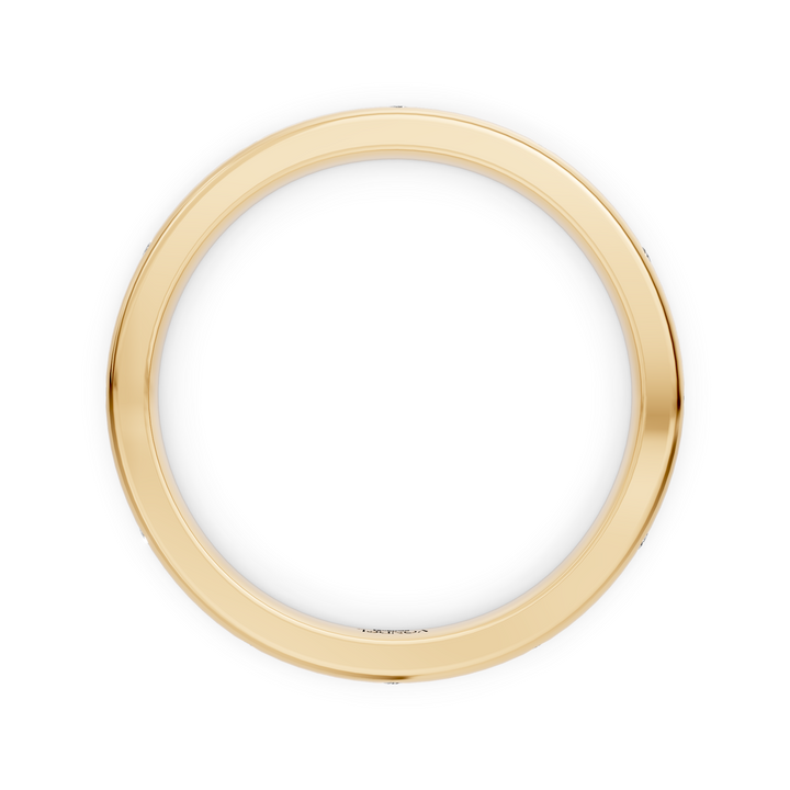 Ring met Flush Zetting Briljant Geslepen Diamanten - 18K Geelgoud - 0,14 ct