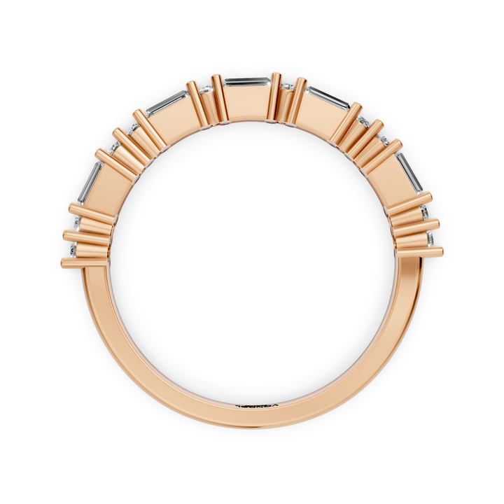 Rijring met Baguette en Rond Briljant Geslepen Diamanten - 0,39 ct