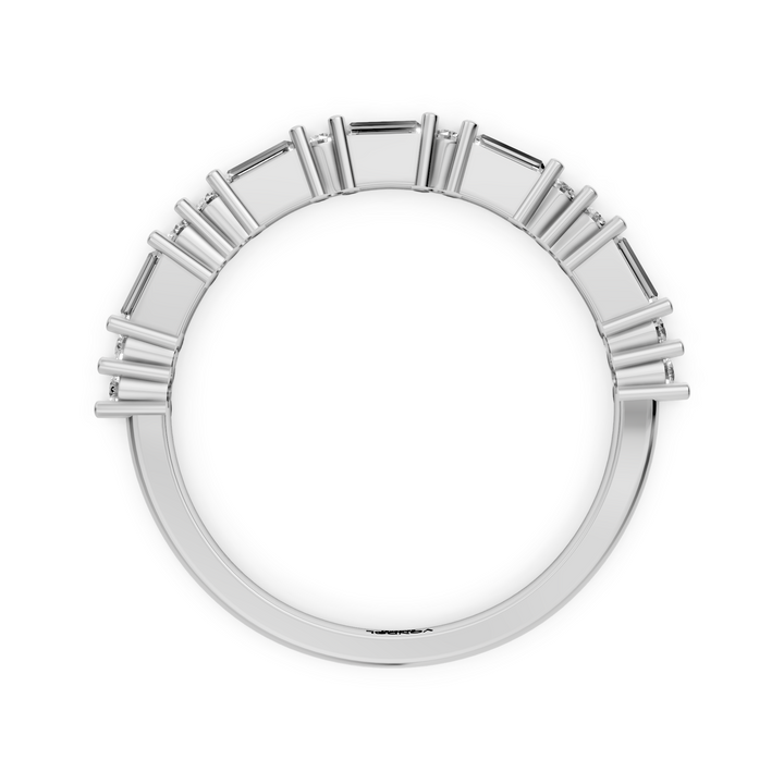 Rijring met Baguette en Rond Briljant Geslepen Diamanten - 0,39 ct
