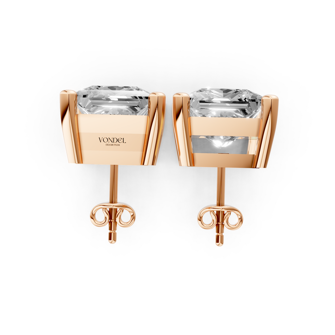 Princess Cut Diamanten Stud Oorbellen - 18K Goud - 3,2 ct