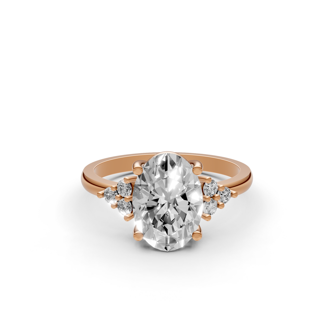 Oval Trilogy Cluster Ring - 2.17 ct