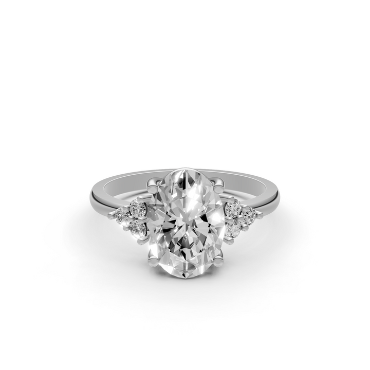 Oval Trilogy Cluster Ring - 2.17 ct