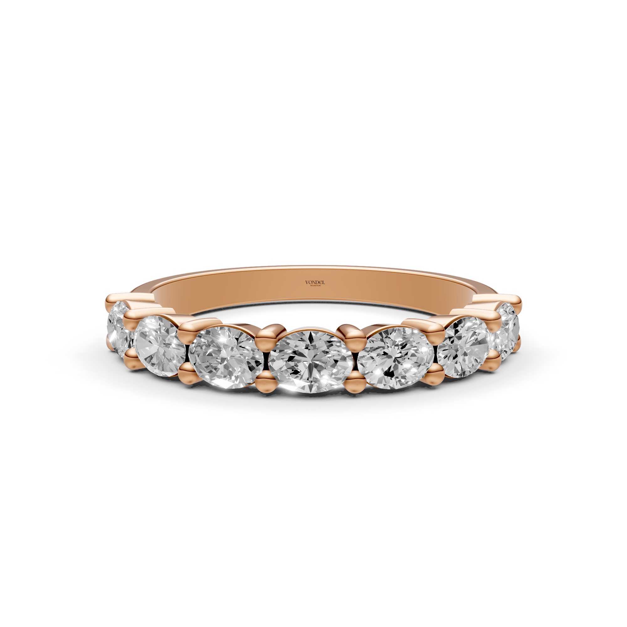 Faye - In Stock - Oval Lab Grown Diamond Row Ring East to West - 18K Gold - 1,04 ct
