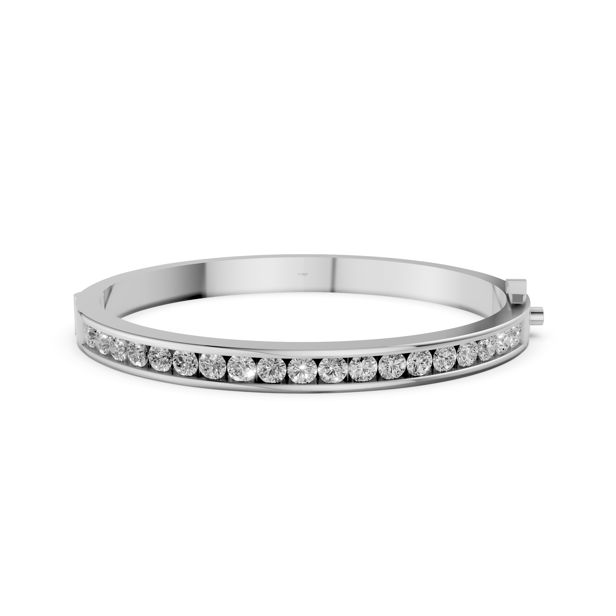Adele - In Stock - Bangle with Lab Grown Diamond Channel Setting Wide - 18k Gold - 3,65 ct