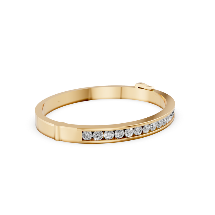 Bangle met Diamanten Channelzetting Wide - 18k Geelgoud - 3,65 ct