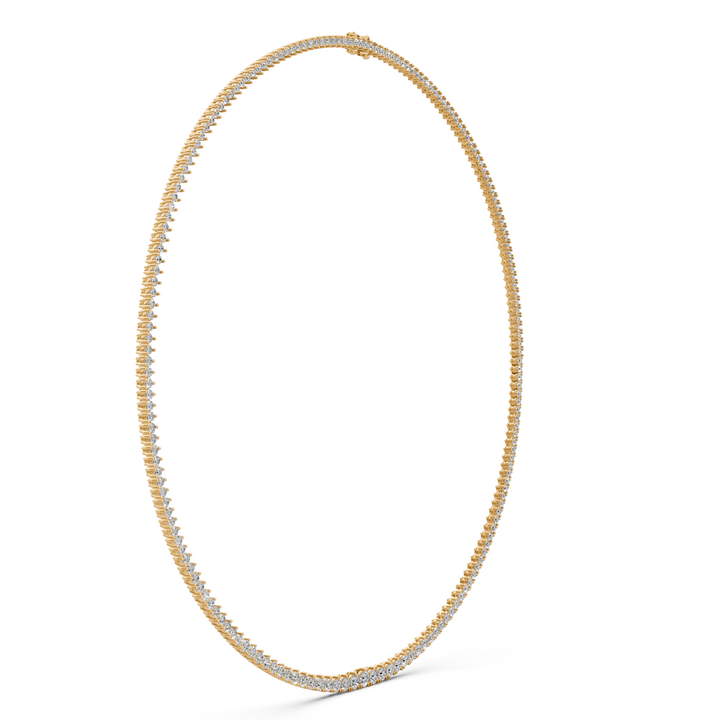 Tennis Ketting met Driepuntzetting en oplopende Diamantgrootte - 6,91 ct