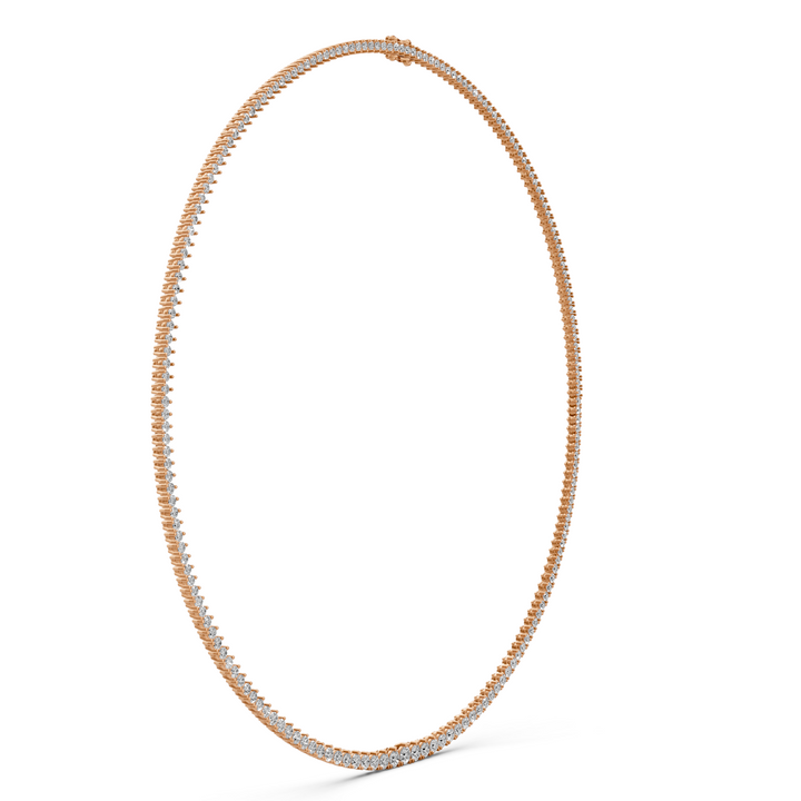 Tennis Ketting met Driepuntzetting en oplopende Diamantgrootte - 6,91 ct