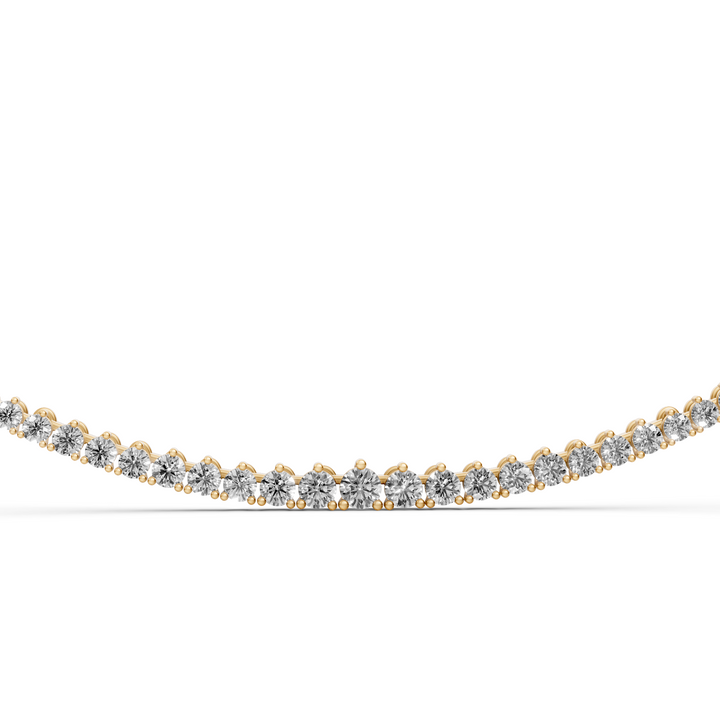 Tennis Ketting met Driepuntzetting en oplopende Diamantgrootte - 6,91 ct