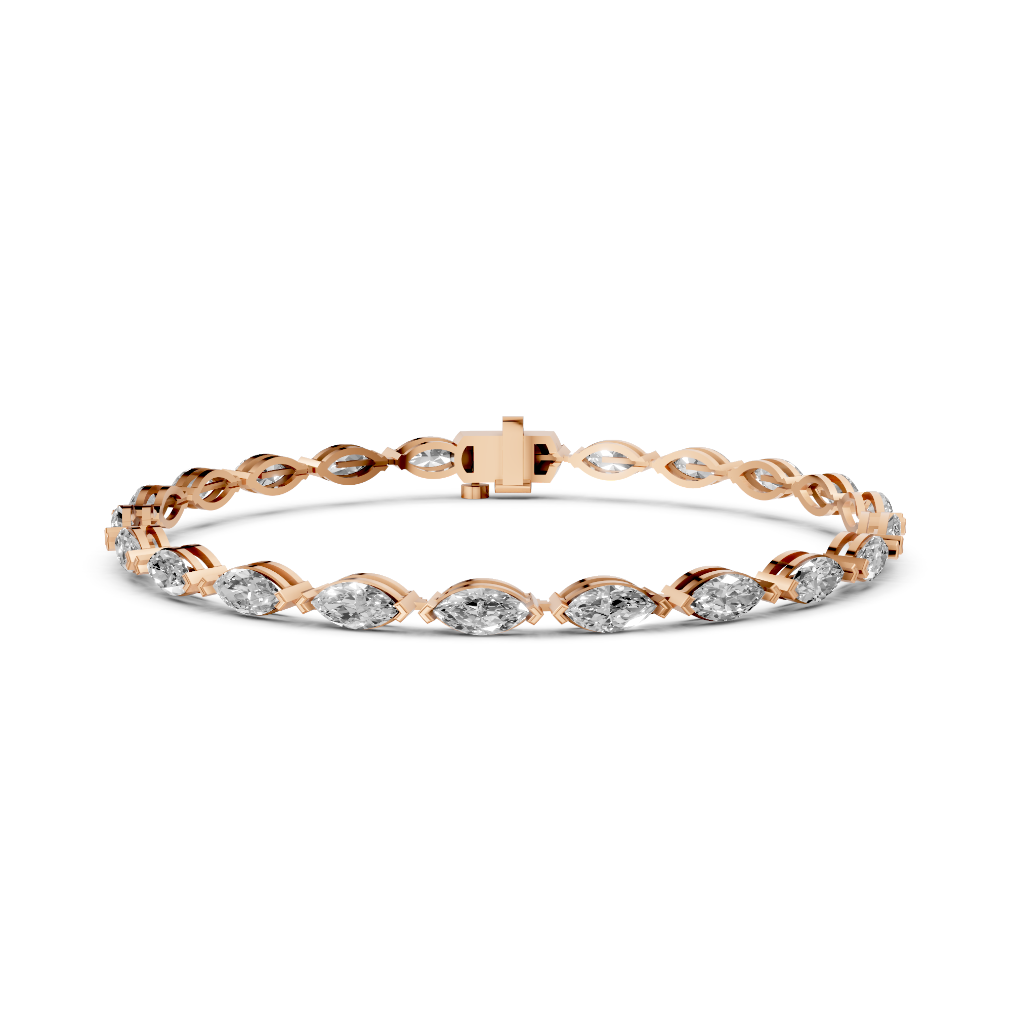 Camille - In Stock - Marquise Lab Grown Diamond Tennis Bracelet - 18K Gold - 6,68 ct