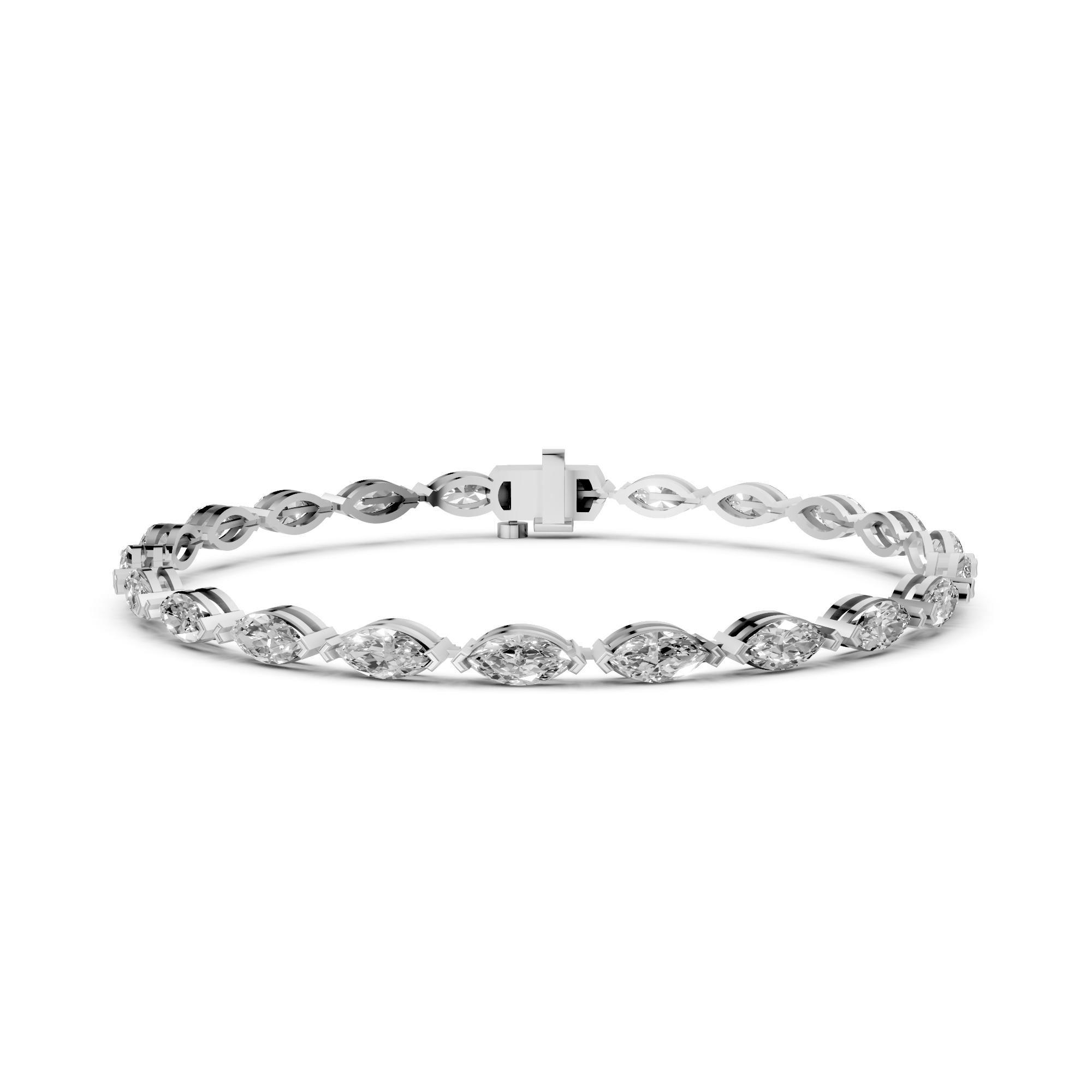 Camille - In Stock - Marquise Lab Grown Diamond Tennis Bracelet - 18K Gold - 6,68 ct