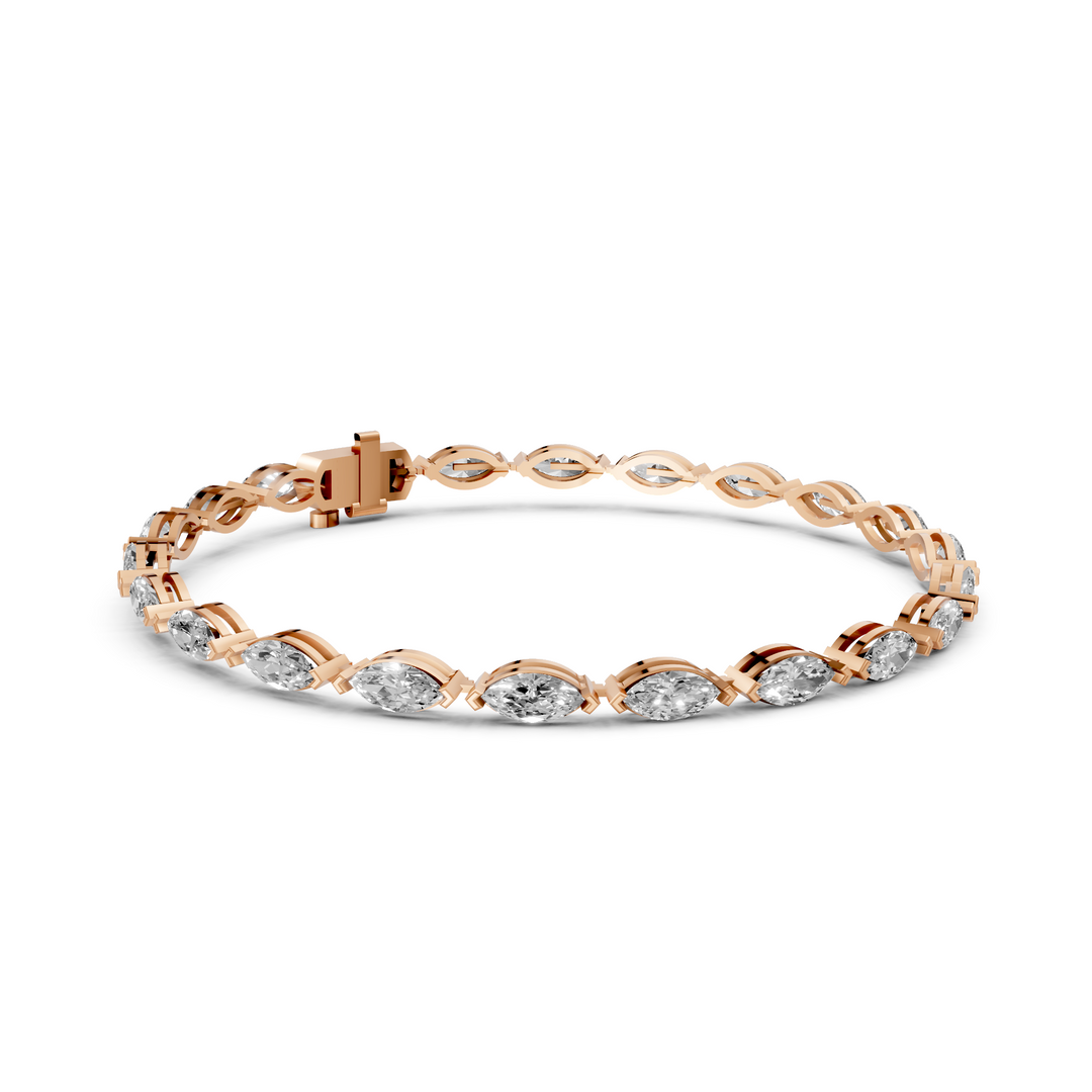 Marquise Diamanten Tennisarmband - 18K Witgoud - 6,68 ct
