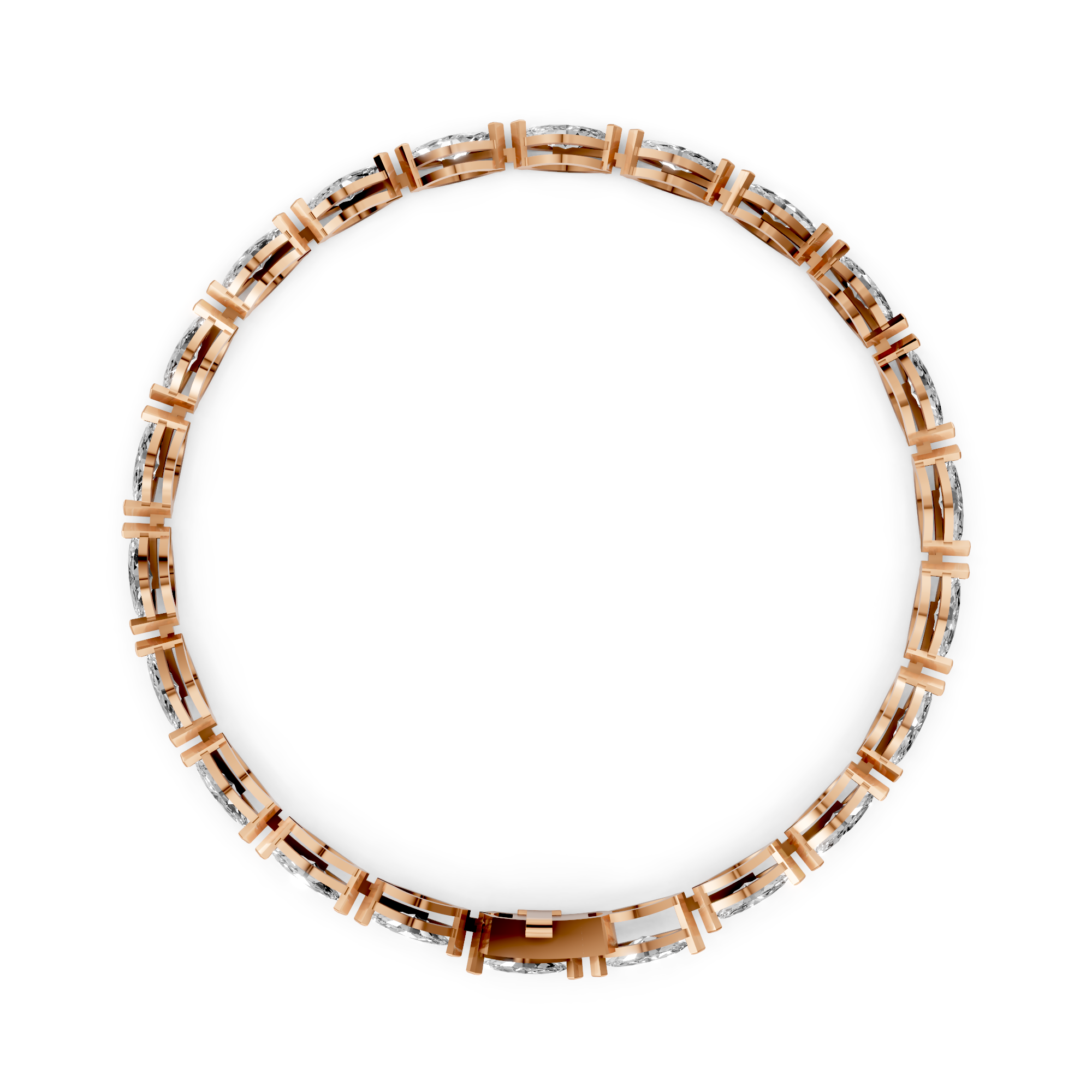 Camille - In Stock - Marquise Lab Grown Diamond Tennis Bracelet - 18K Gold - 6,68 ct