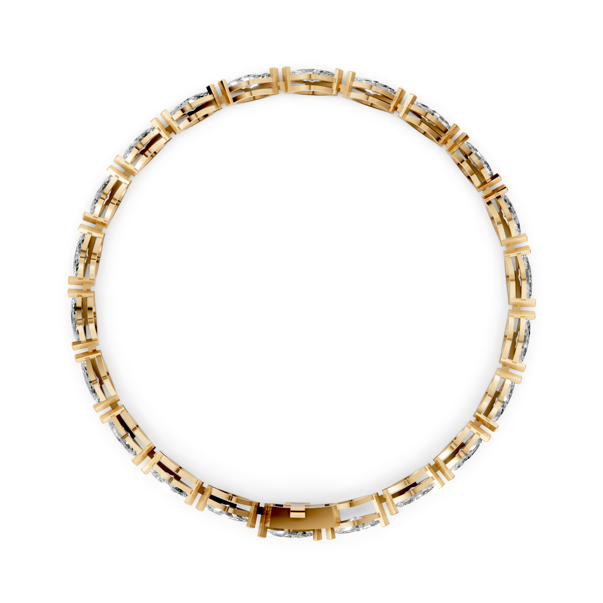 Camille - In Stock - Marquise Lab Grown Diamond Tennis Bracelet - 18K Gold - 6,68 ct