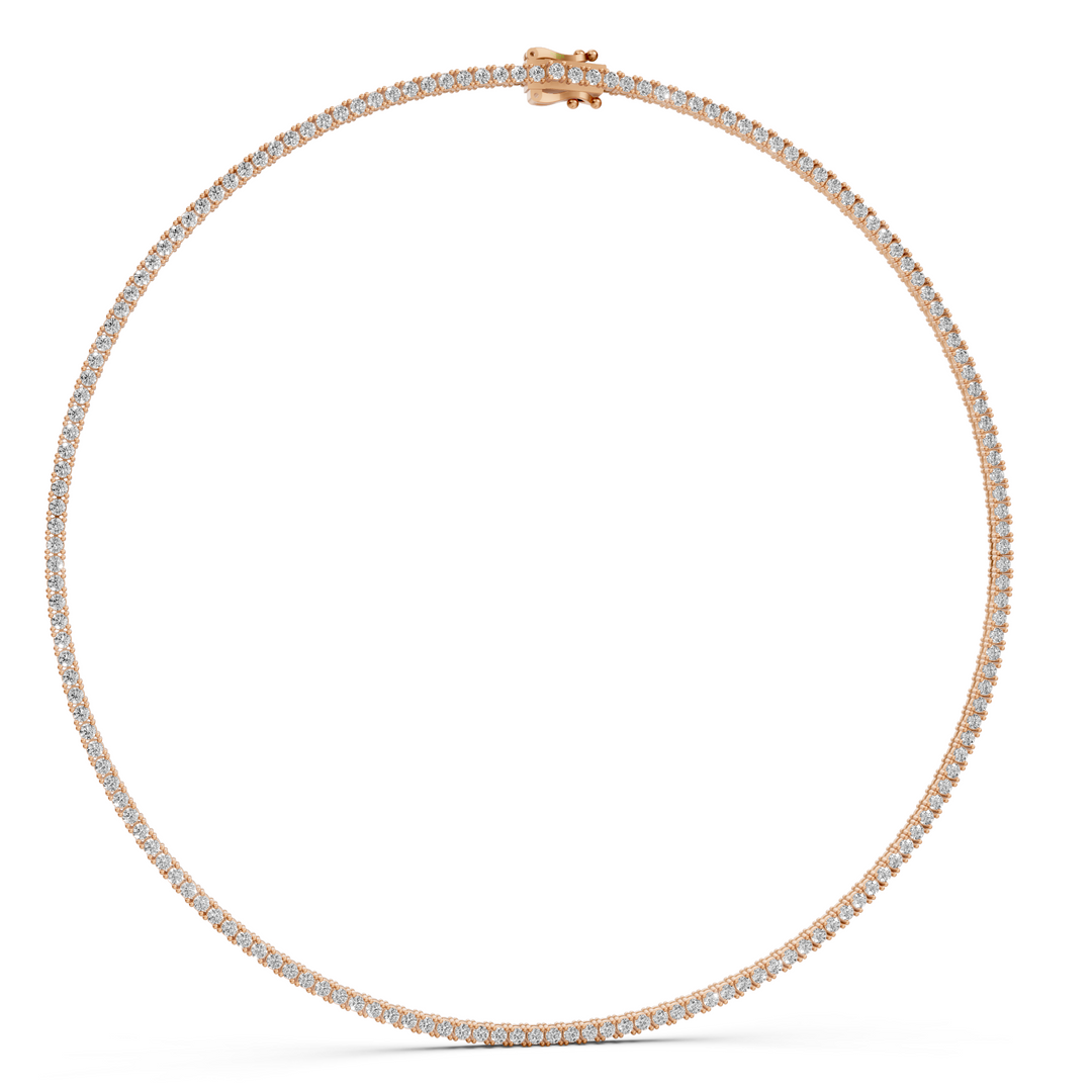 Diamanten Tennis Collier 42 cm - 18K Goud - 6,88 ct