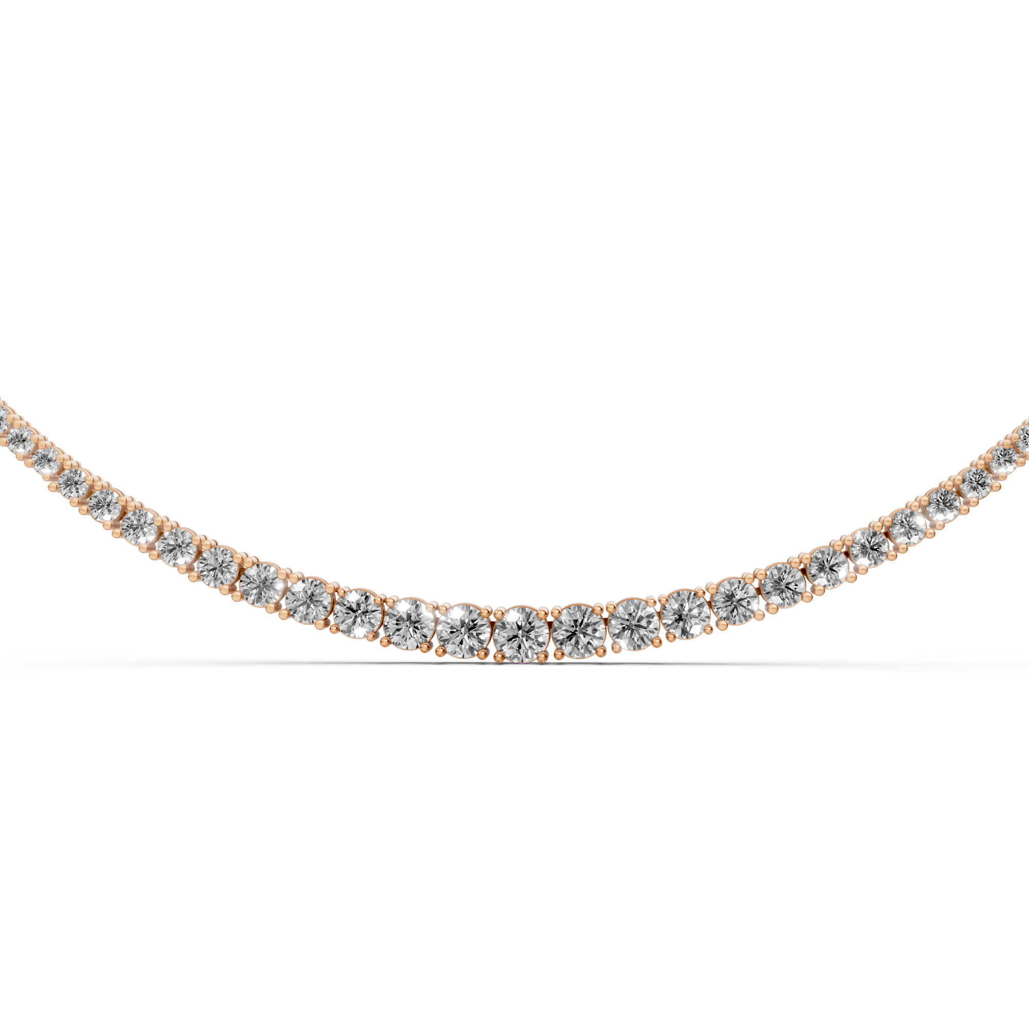 Florence - In Stock -  Lab Grown Diamond Tennis Necklace with Graduated Diamond Size - 18K Gold