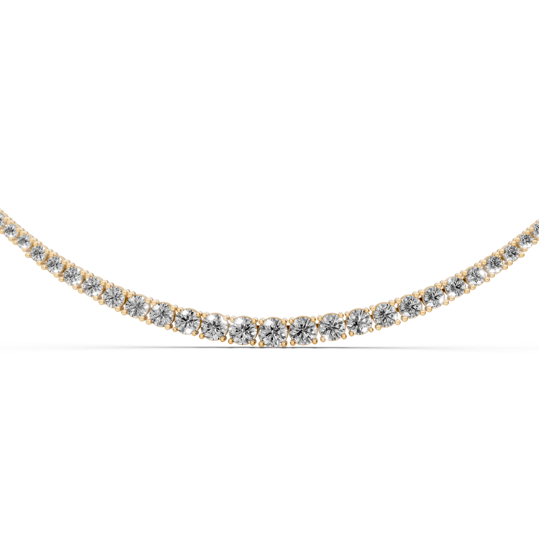 Diamanten Tennis Collier met verloop in diamantgrootte - 18K Goud