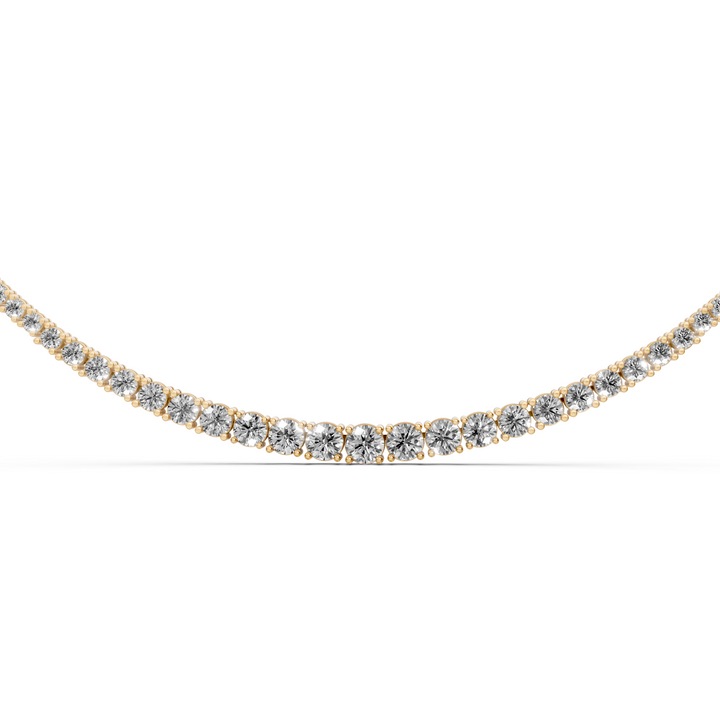 Diamanten Tennis Collier met verloop in diamantgrootte - 18K Goud