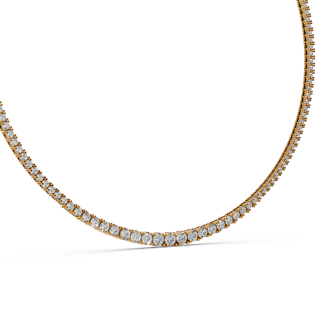 Diamanten Tennis Collier met verloop in diamantgrootte - 18K Goud
