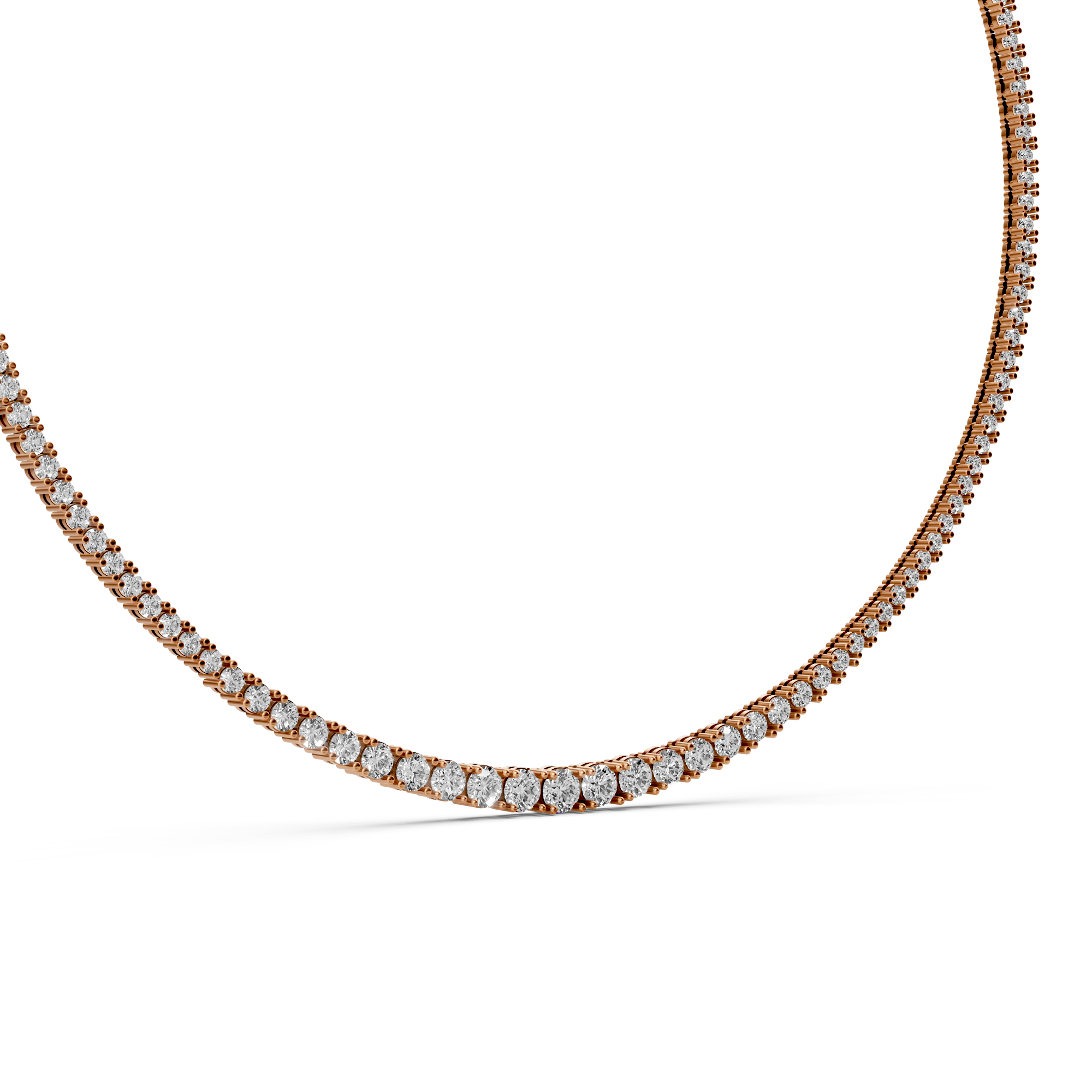 Florence - In Stock -  Lab Grown Diamond Tennis Necklace with Graduated Diamond Size - 18K Gold