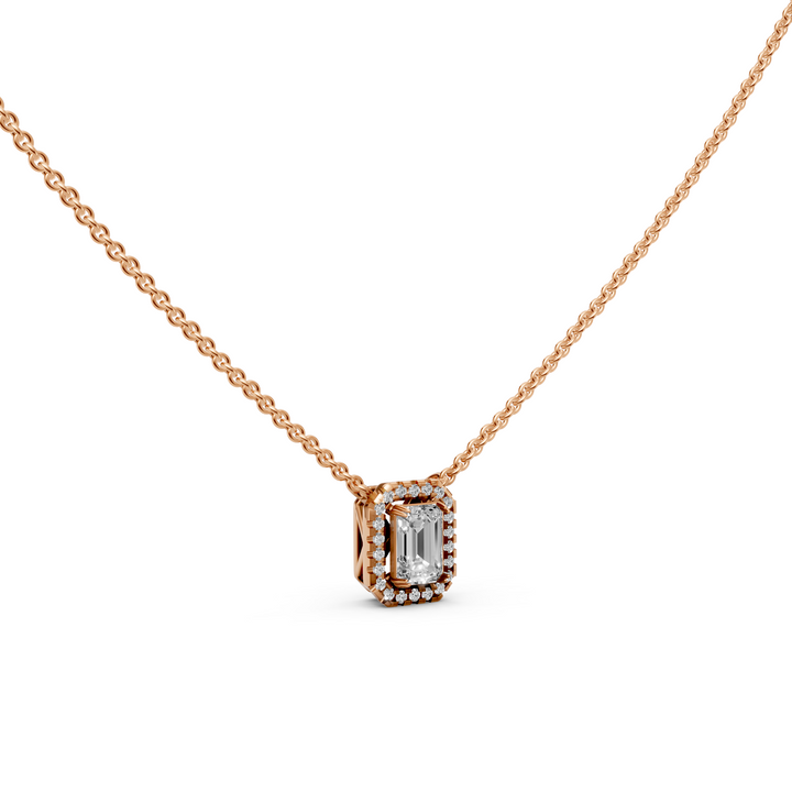 Emerald Halo Diamanten Pendant Collier - 0,75 ct