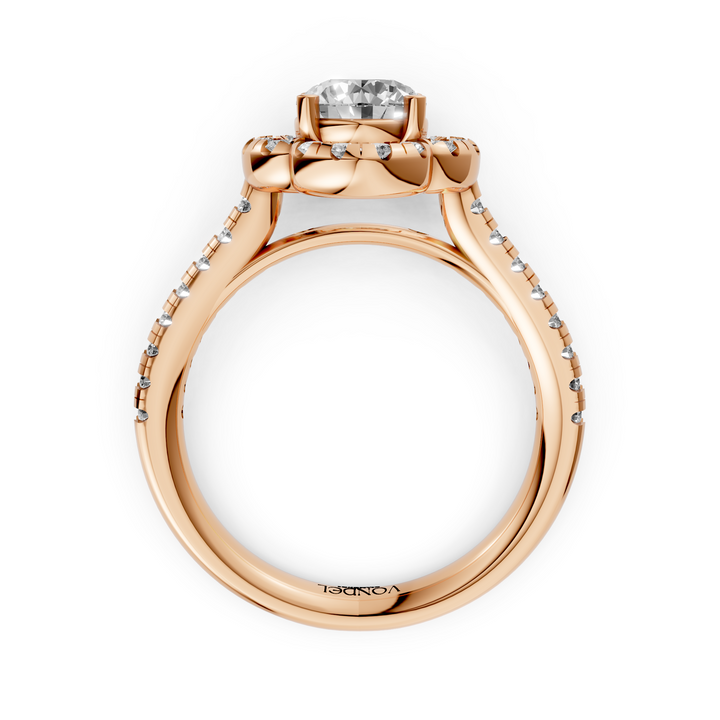 Flower Pave ring met Ronde Briljant - 18k Witgoud - 1,09 ct
