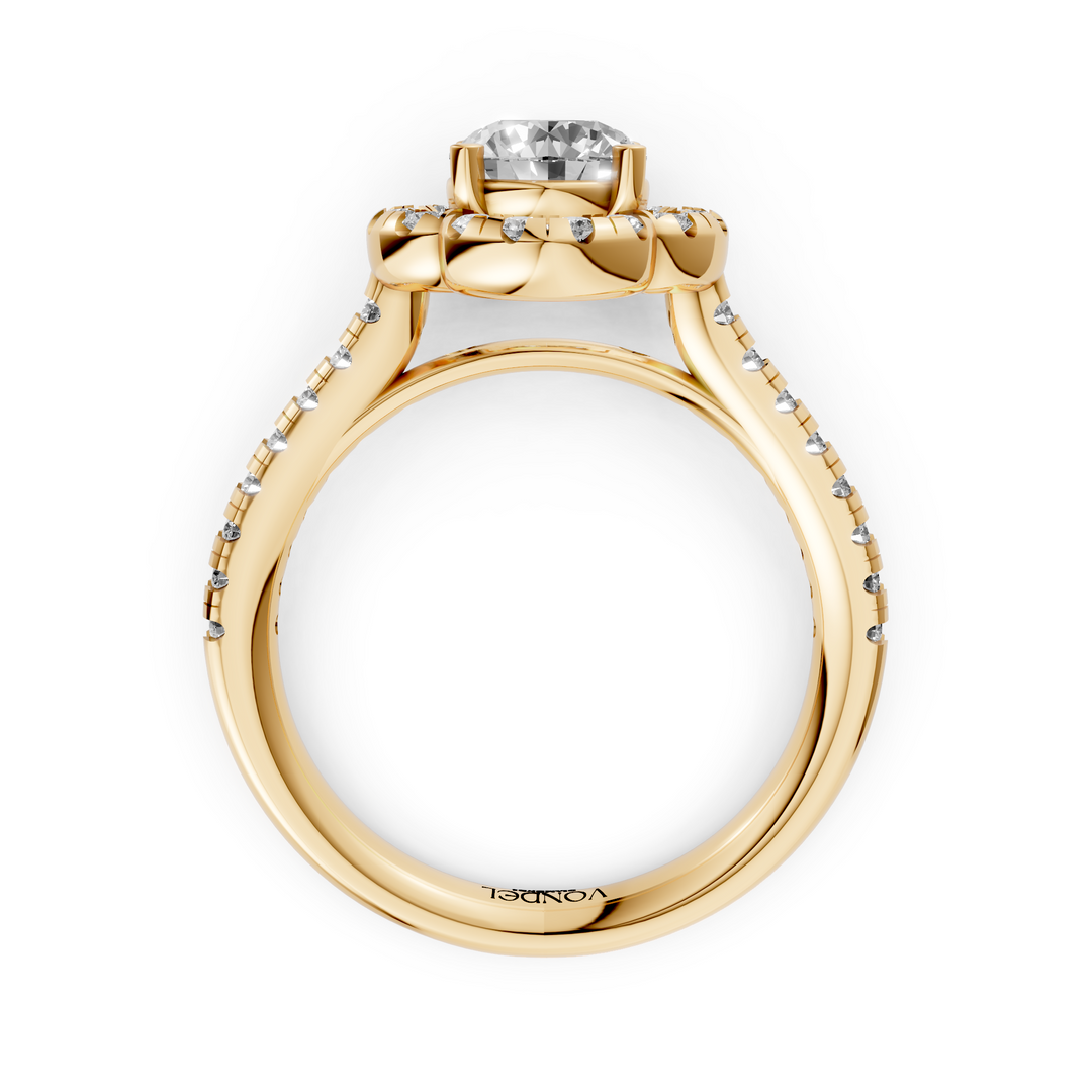 Flower Pave ring met Ronde Briljant - 18k Witgoud - 1,09 ct