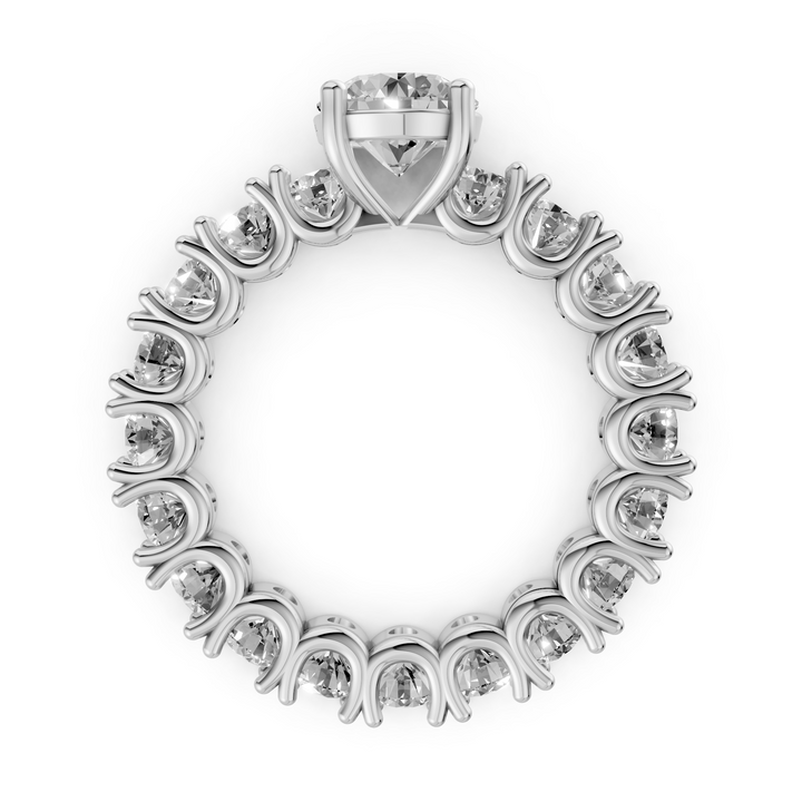 Rond Briljant op een Eternity Band - 18k Witgoud - 4,02 ct