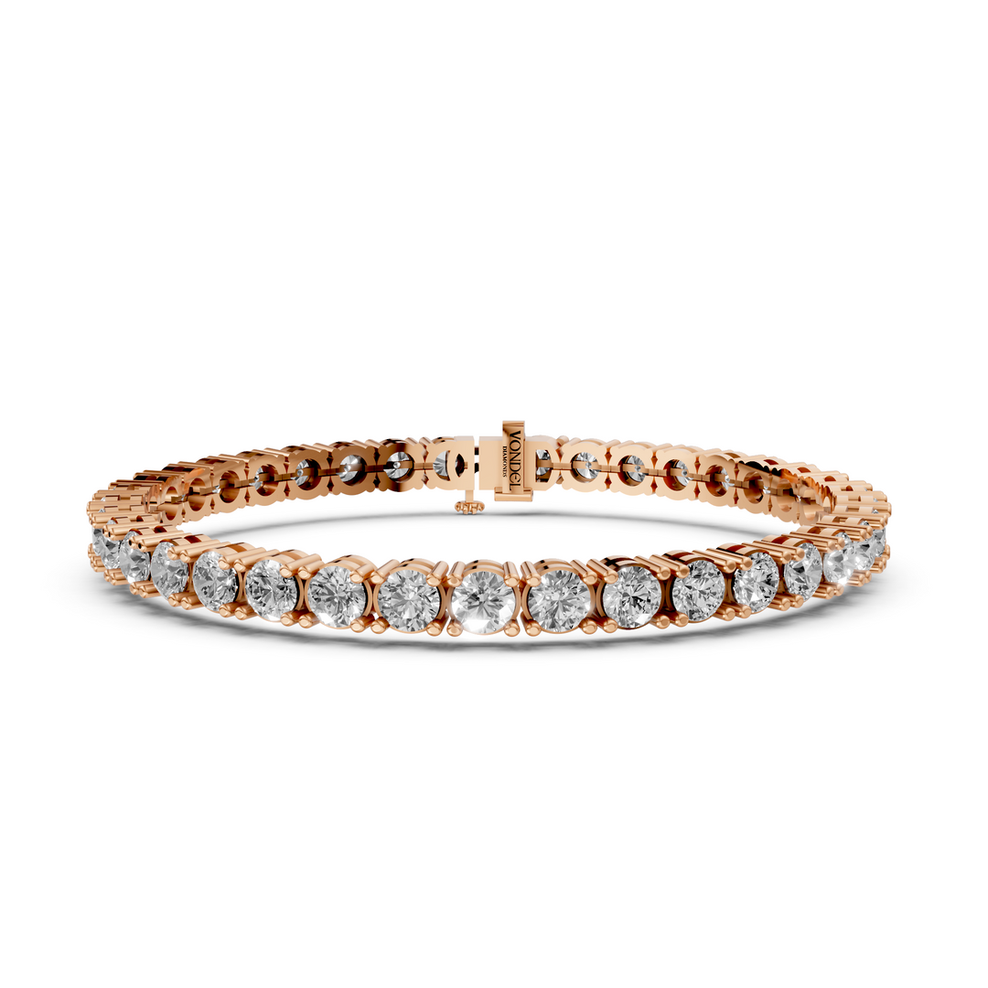Amélie - Klassieke Diamanten Tennisarmband met Lage Zetting - 4.45CT