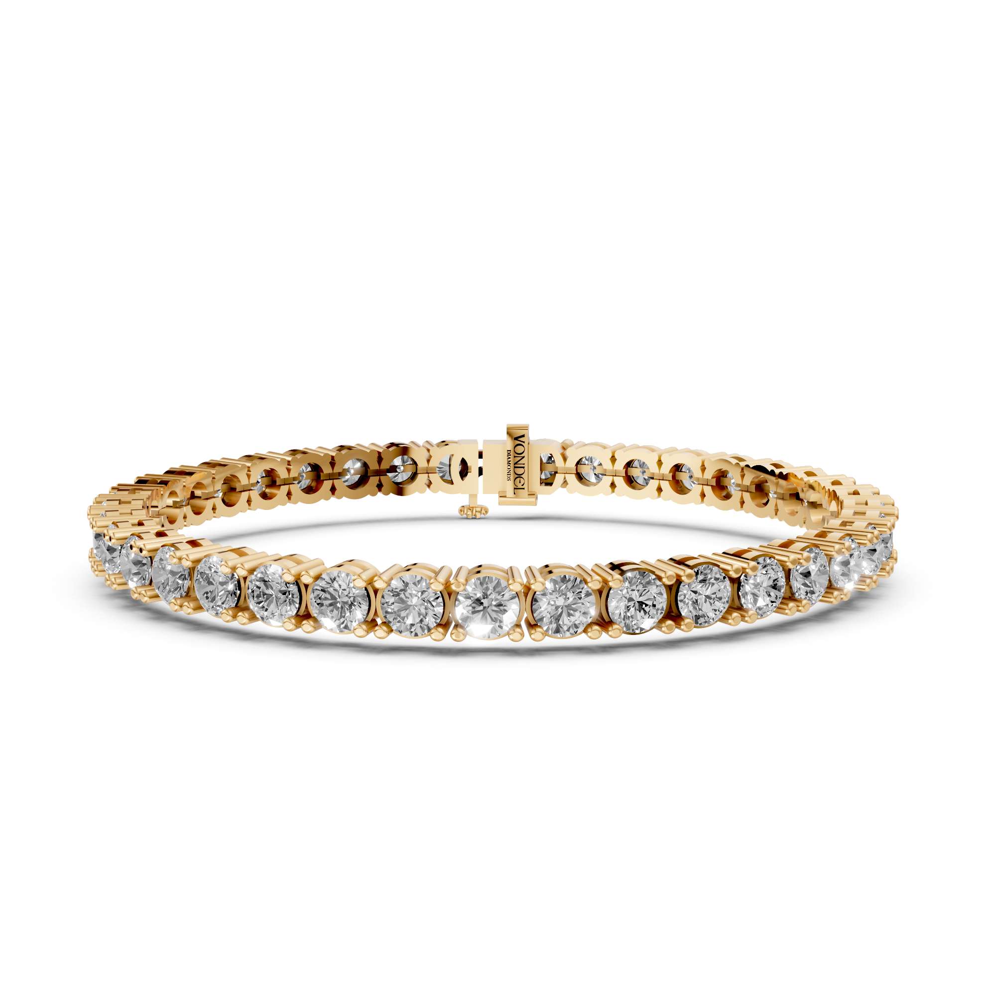 Amélie - In Stock - Classic Lab Grown Diamond Tennis Bracelet with Low Setting - 18K Gold