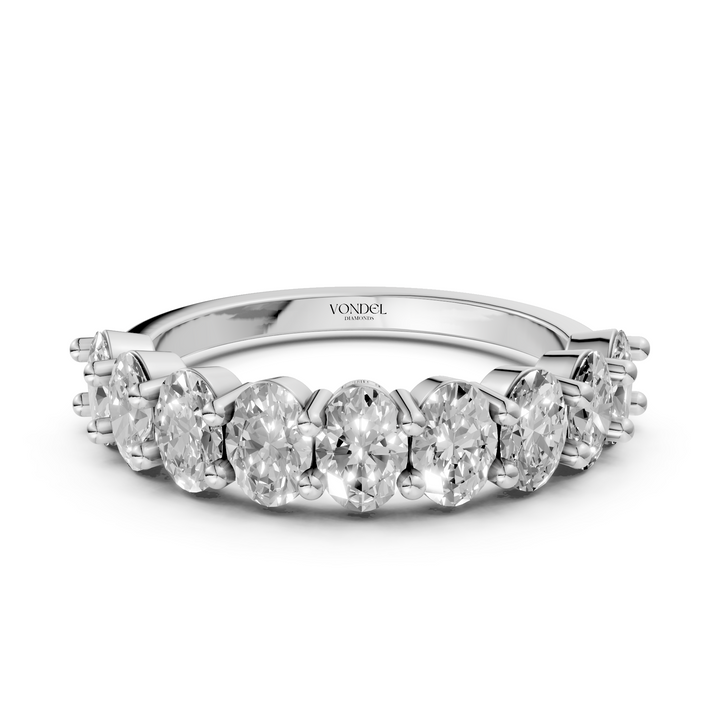 Oval half eternity Ring met gedeelde Zetting - 18K Goud - 1,6 ct