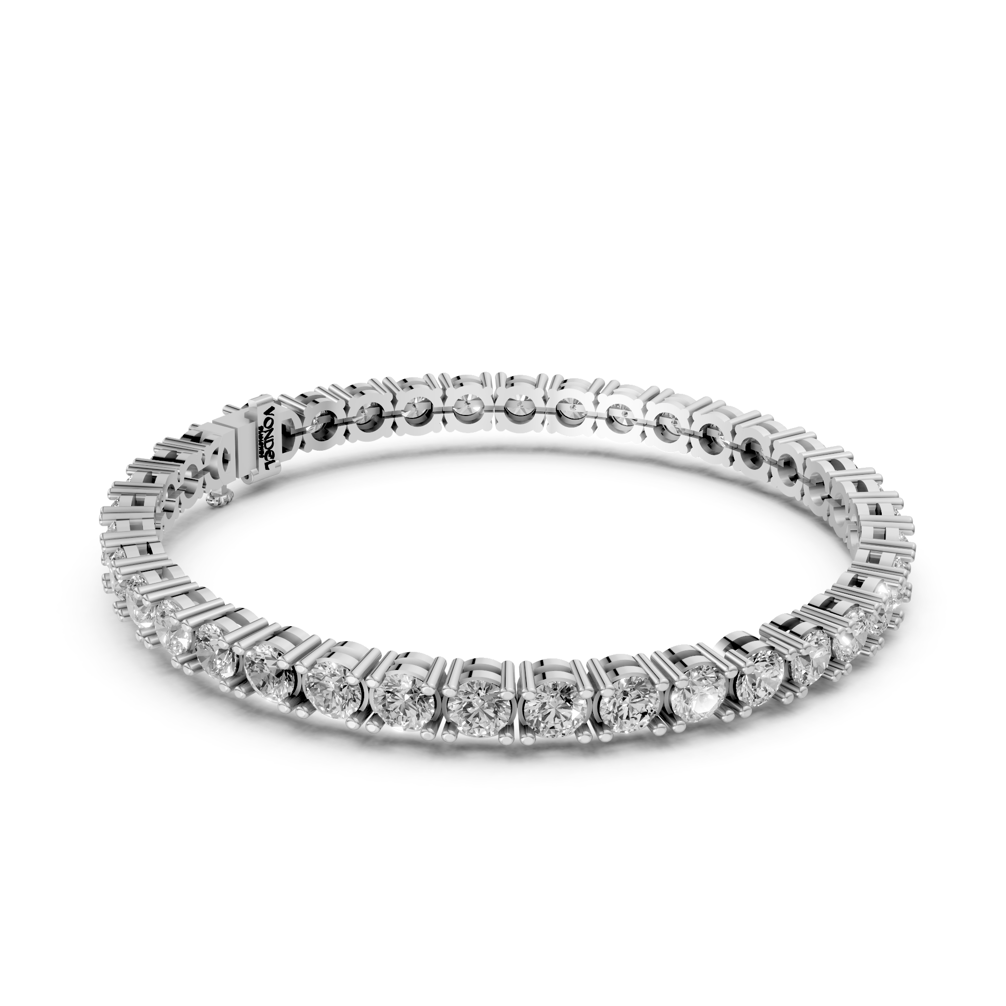 Chris - In Stock - Classic Lab Grown Diamond Tennis Bracelet - 18K White Gold