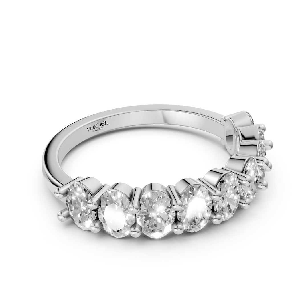 Oval half eternity Ring met gedeelde Zetting - 18K Goud - 1,6 ct