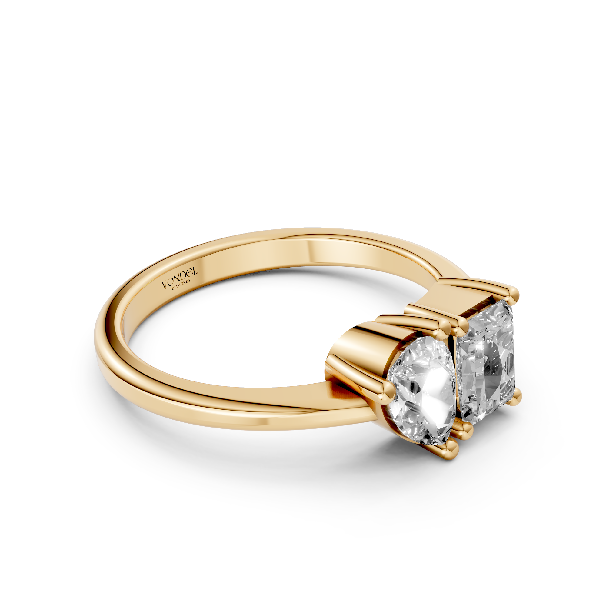 Demi - Radiant Pear Toi et Moi Lab Grown Diamond Ring - 18K Gold - 1,0 ct