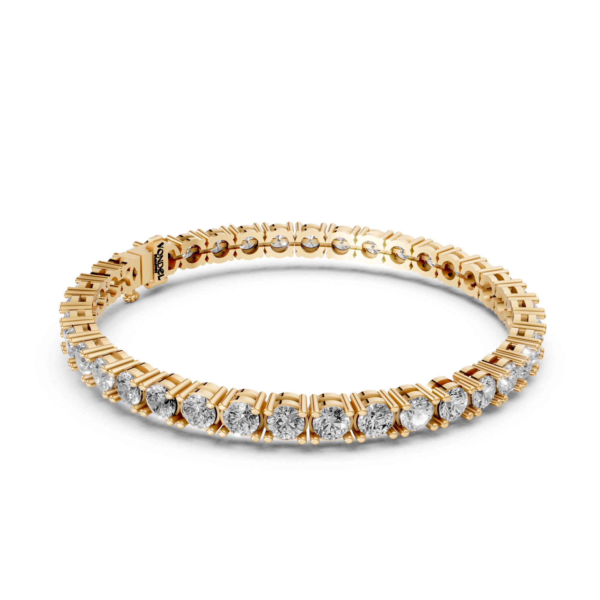 Amélie - In Stock - Classic Lab Grown Diamond Tennis Bracelet with Low Setting - 18K Gold