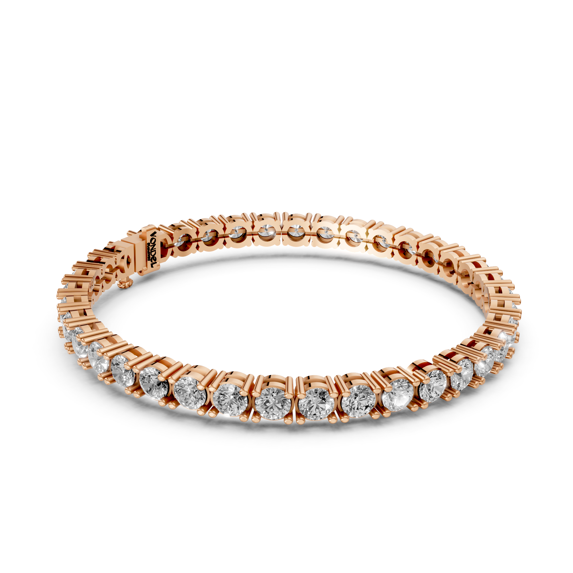 Amélie - In Stock - Classic Lab Grown Diamond Tennis Bracelet with Low Setting - 18K Gold
