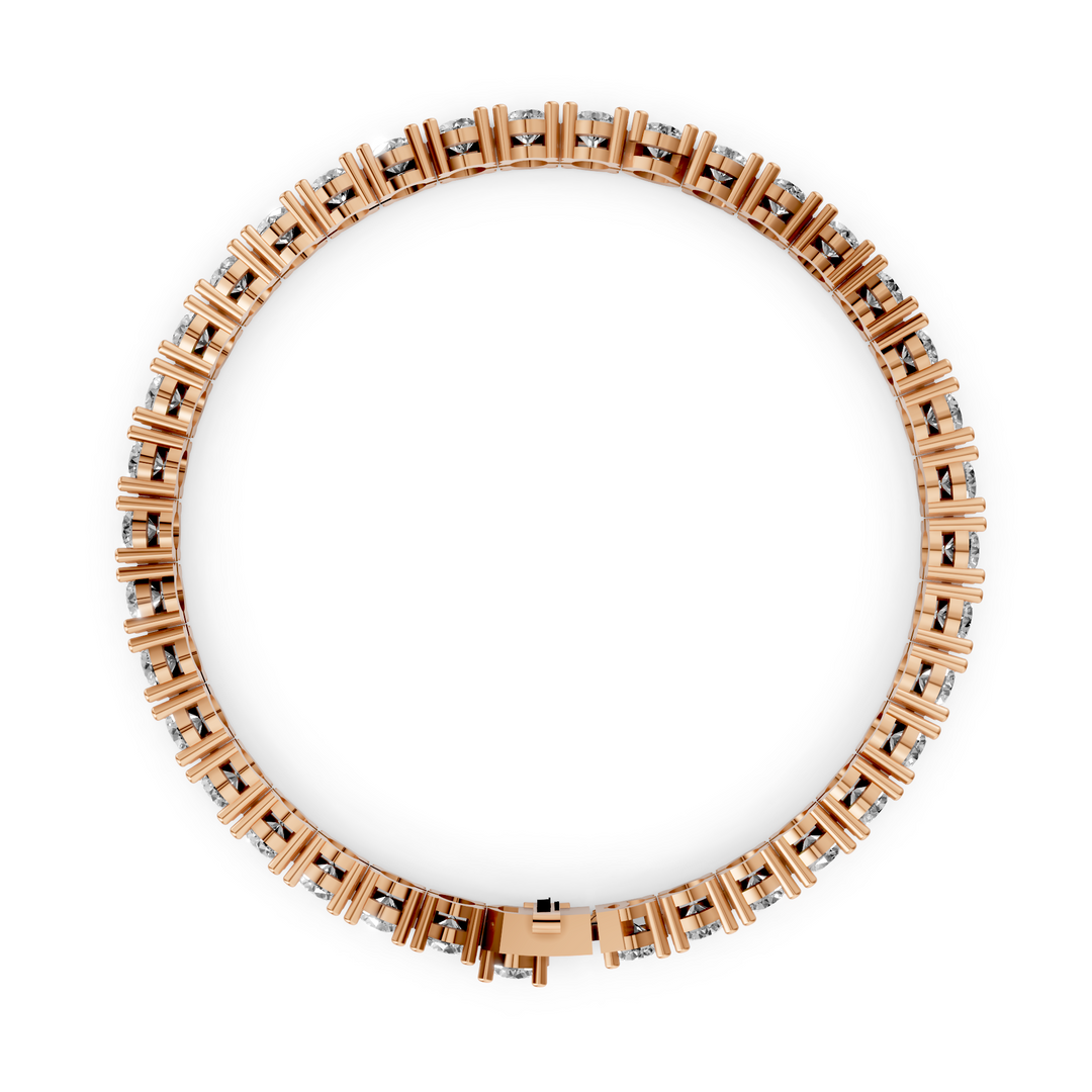 Amélie - Klassieke Diamanten Tennisarmband met Lage Zetting - 4.45CT
